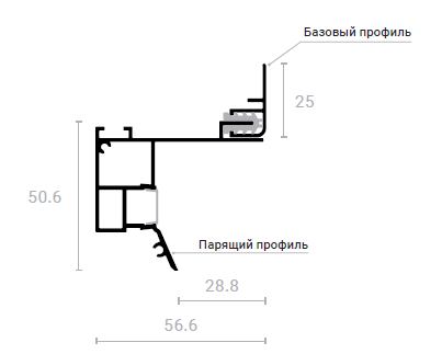 Парящий профиль черный UMBRA