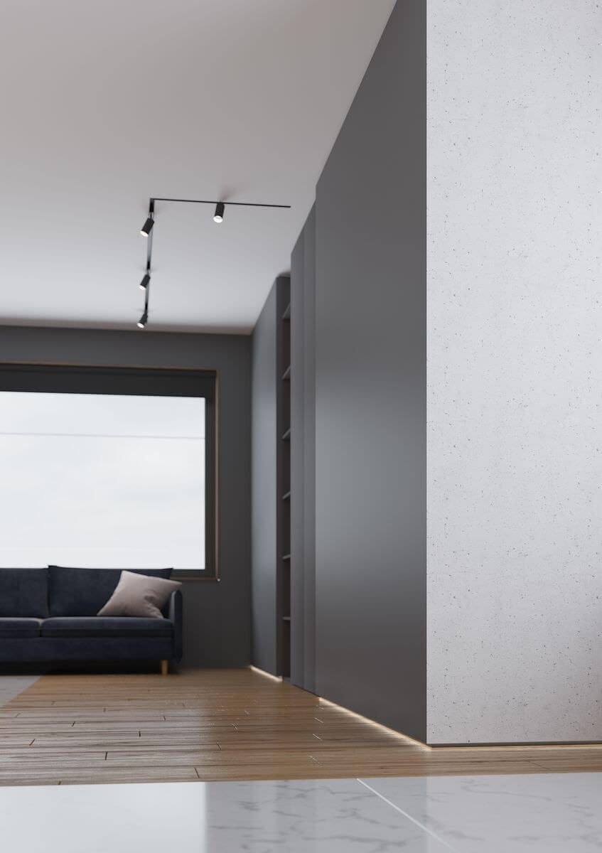 Теневой плинтус с рассеивателем и уголком 11,3*7 мм KRAAB GIPPS