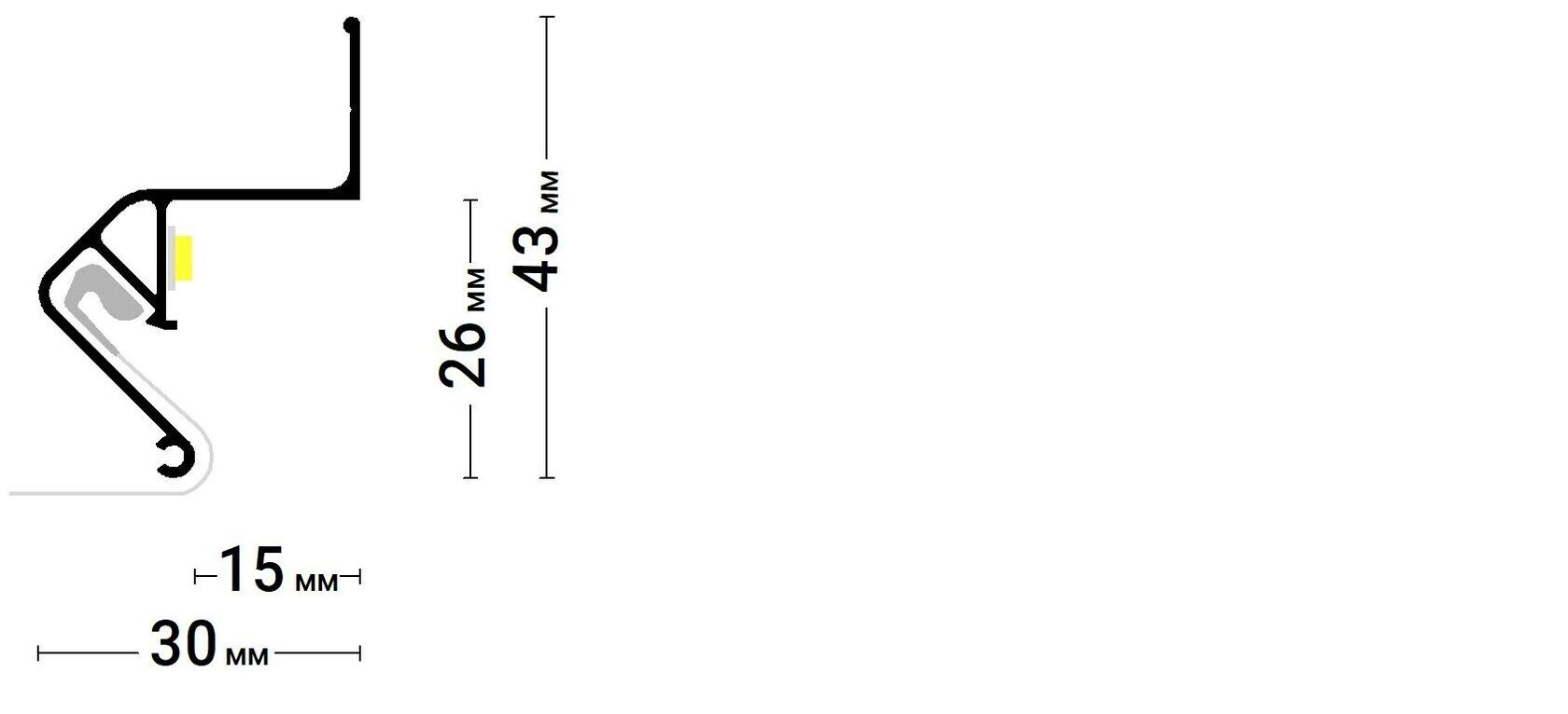 Стеновой парящий профиль FLY 01 (ПФ 6675)