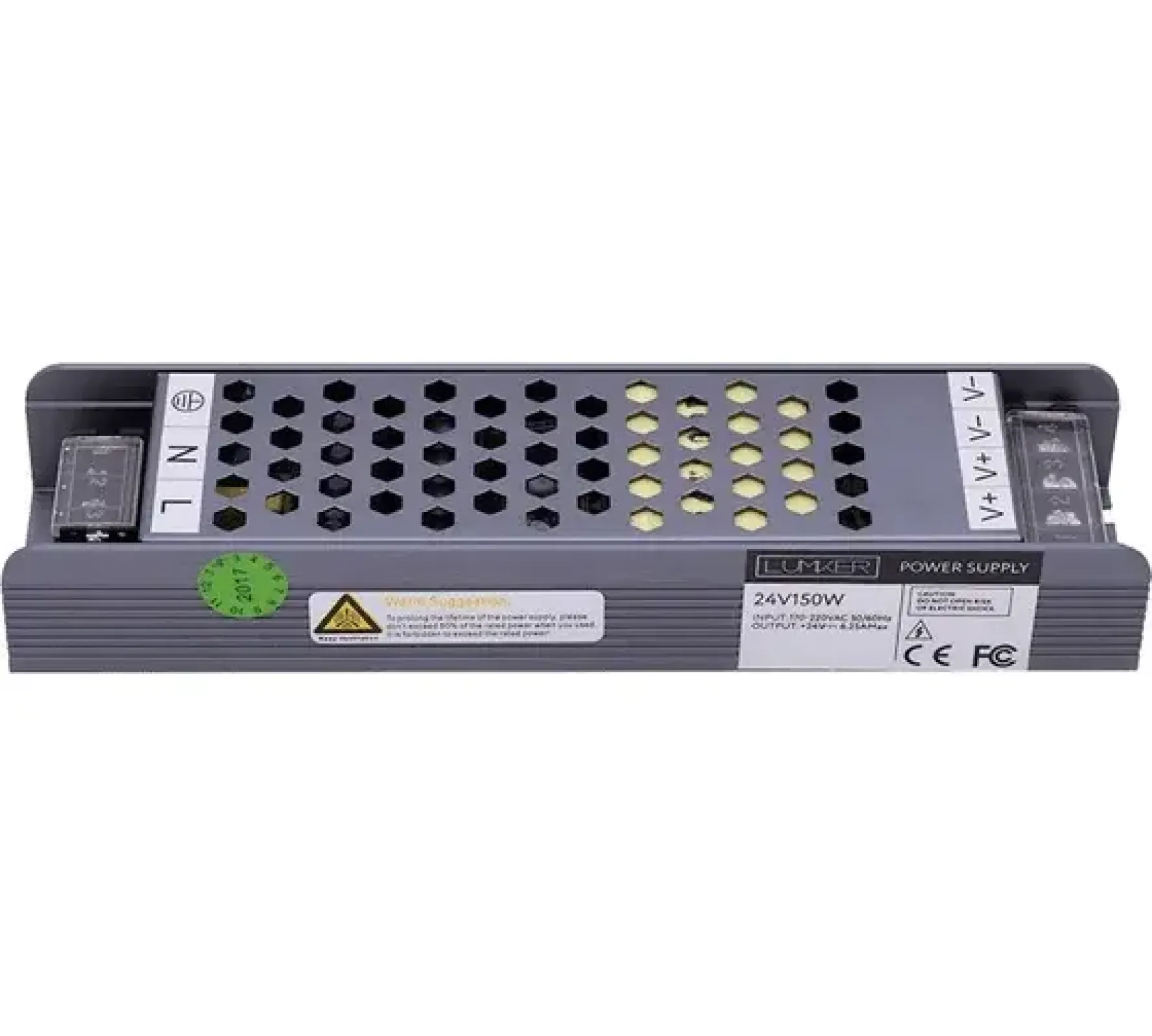 Компактный блок питания в металлическом корпусе,IP20,150W,24V, YA-150-24