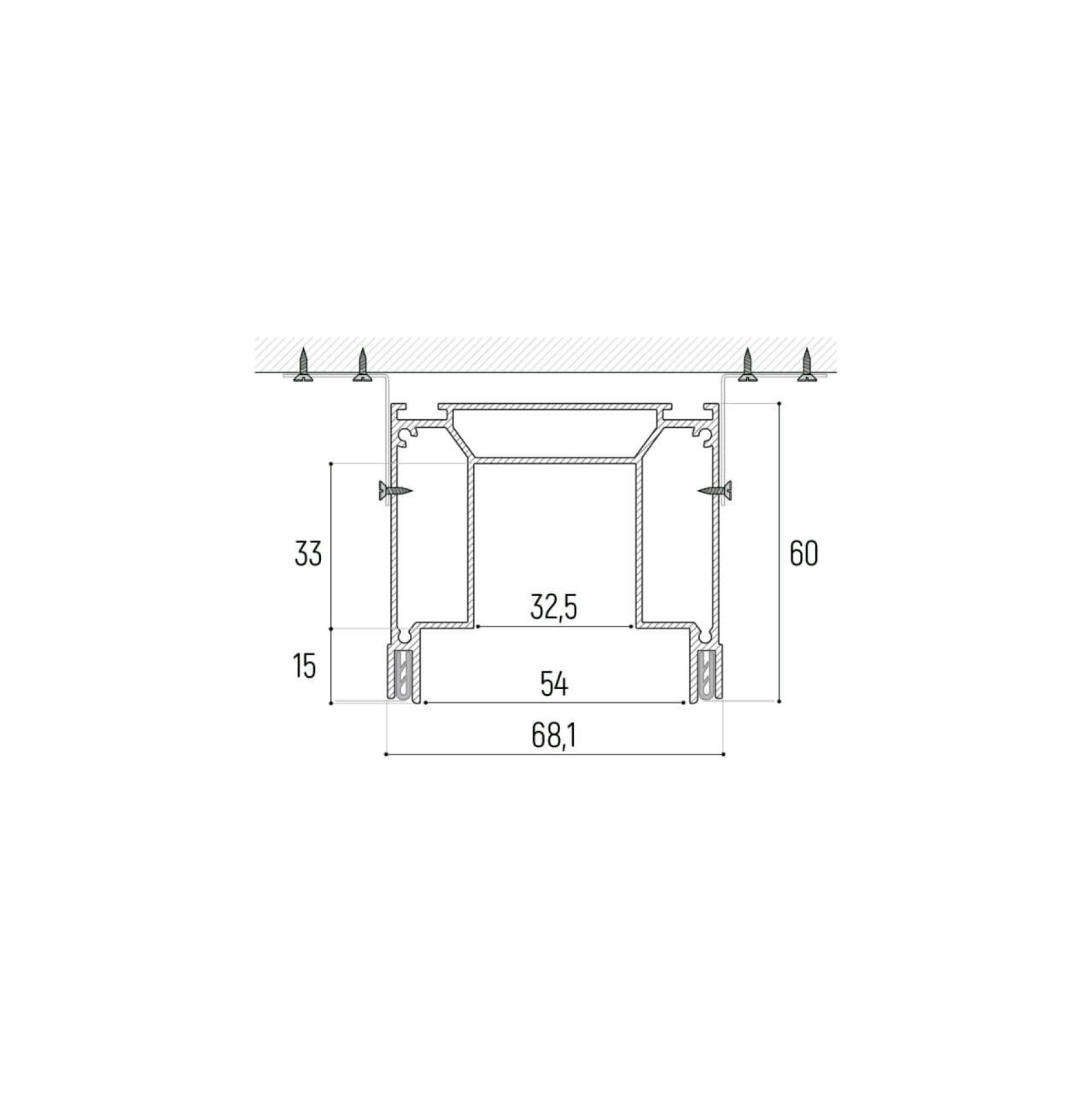 Система для встраивания трехфазного трека (скрытый фиксатор светильника) черный SLOTT INTRUDER