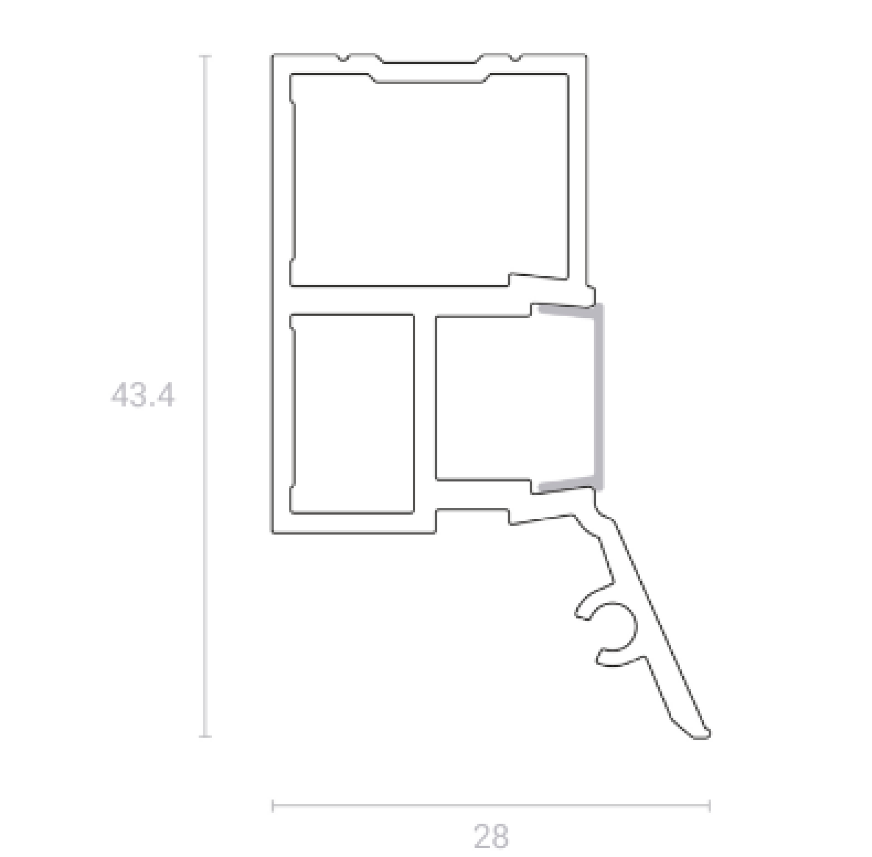 Конструкционный профиль с рассеивателем черный UMBRA