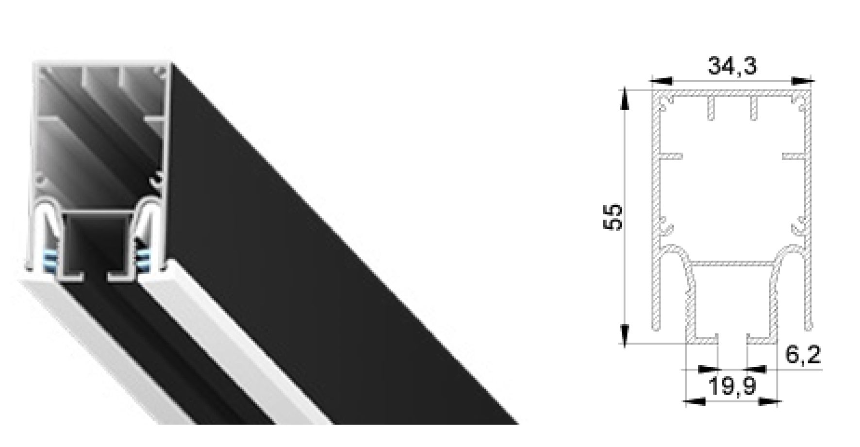 Профиль LumFer Clamp Cornice Uno