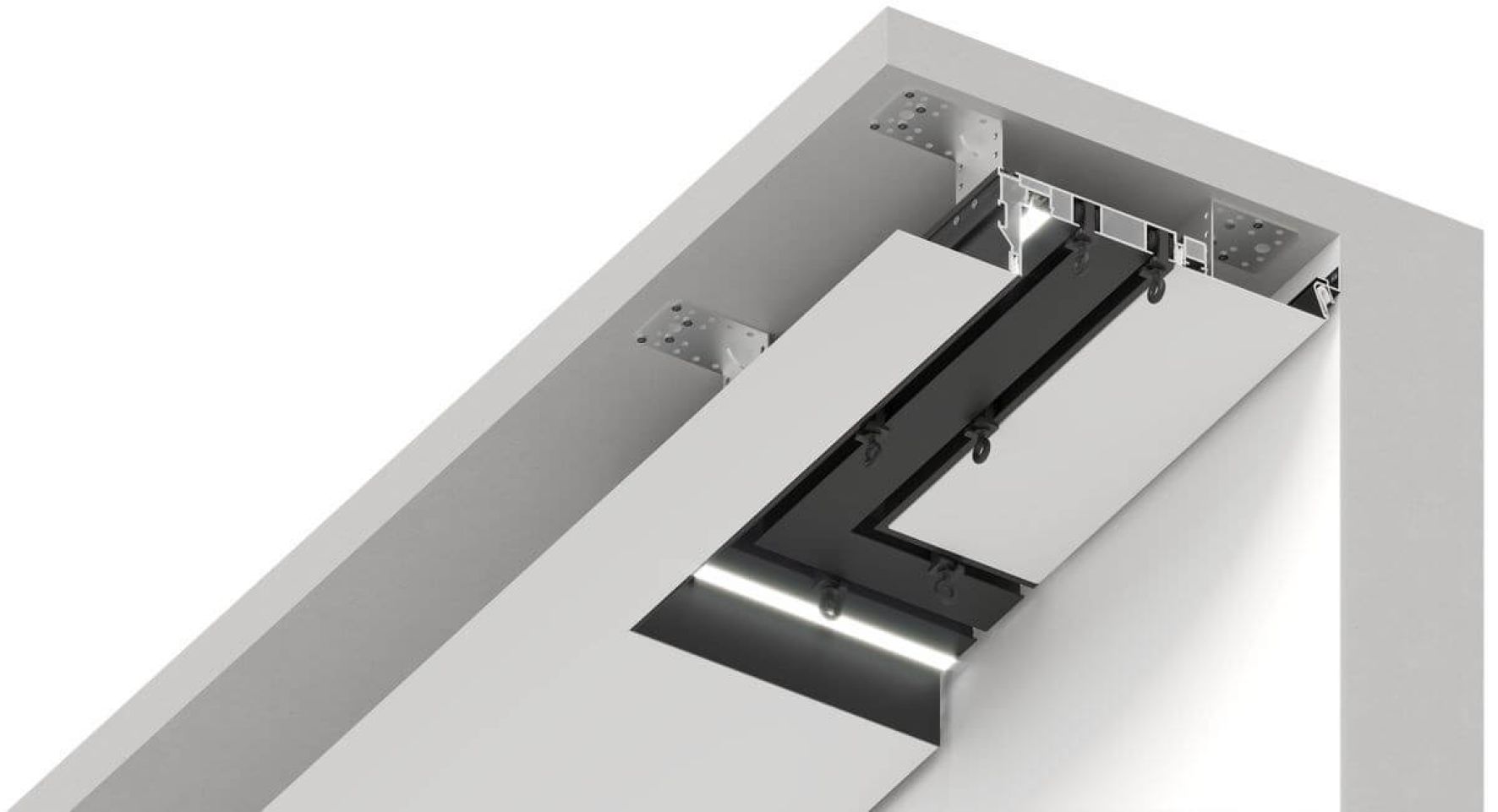 Карниз/система для штор с рассеивателем белая SLOTT PARSEK 2.0 