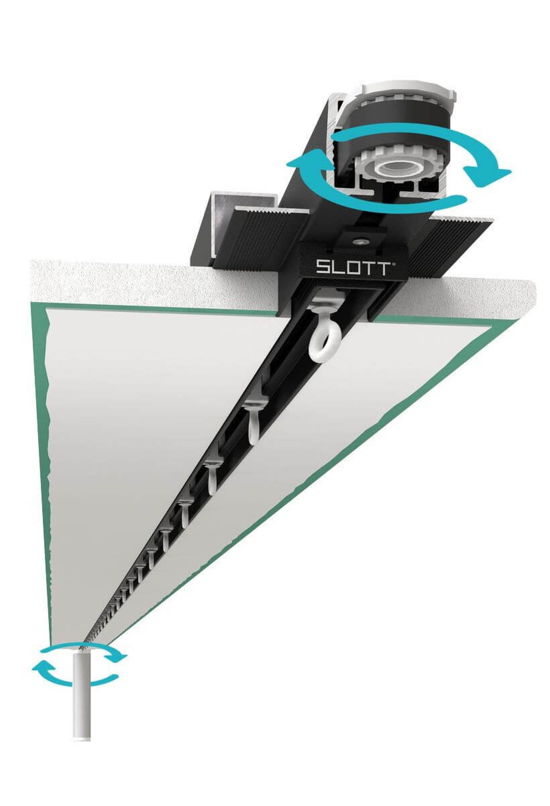 Карнизный профиль L2 черный SLOTT MOTION