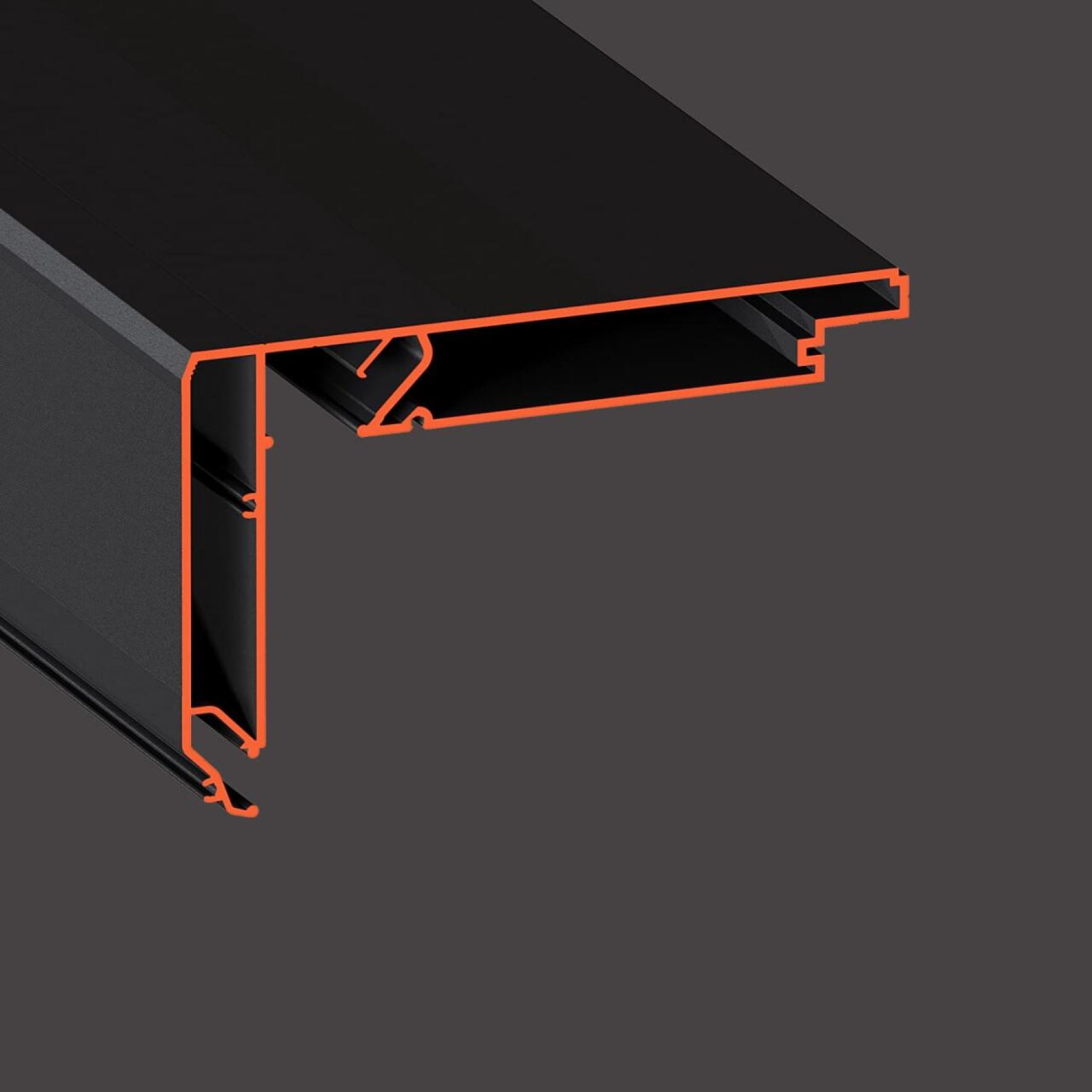Профиль для изготовления прямых ниш для штор с подсветкой STANDART02 LED 60 