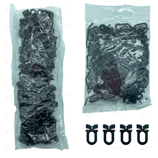 Крючок с бегунком (комплект 100 шт) + 4 стопора черн./бел.