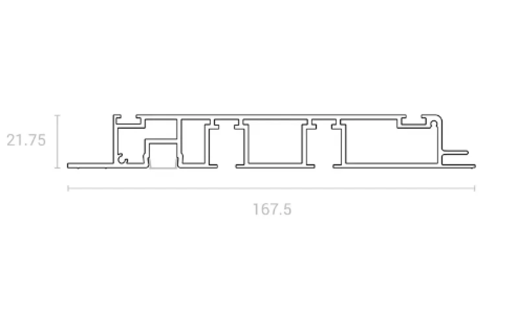 Карнизный профиль шириной 140 мм L2 черный UMBRA