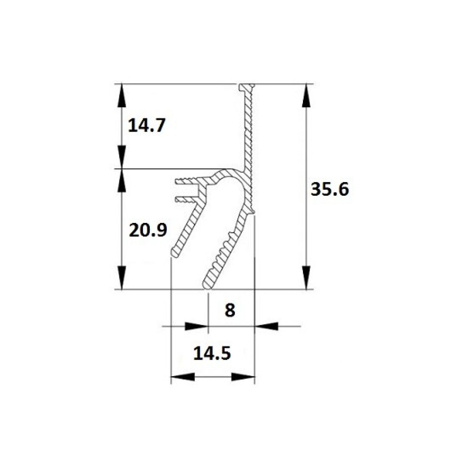 Профиль LumFer Clamp Umbra перфорированный