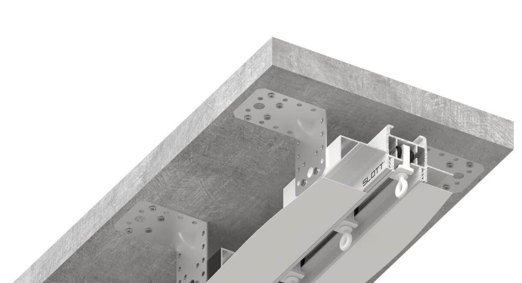 Карнизный профиль L2 белый SLOTT MOTION 