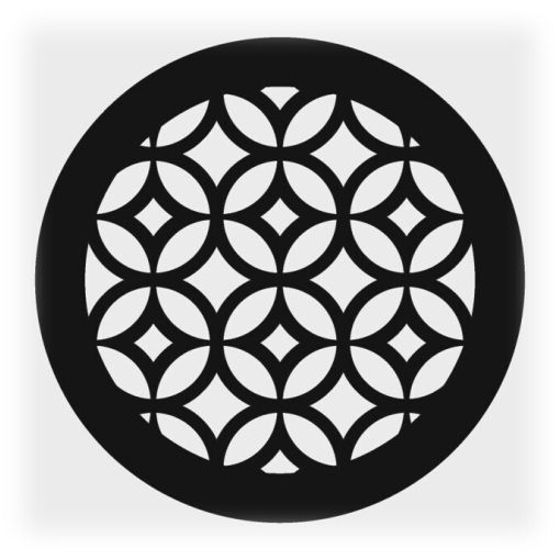 Решетка магнитная, черная\белая , круглая (Круги-Ромбы)