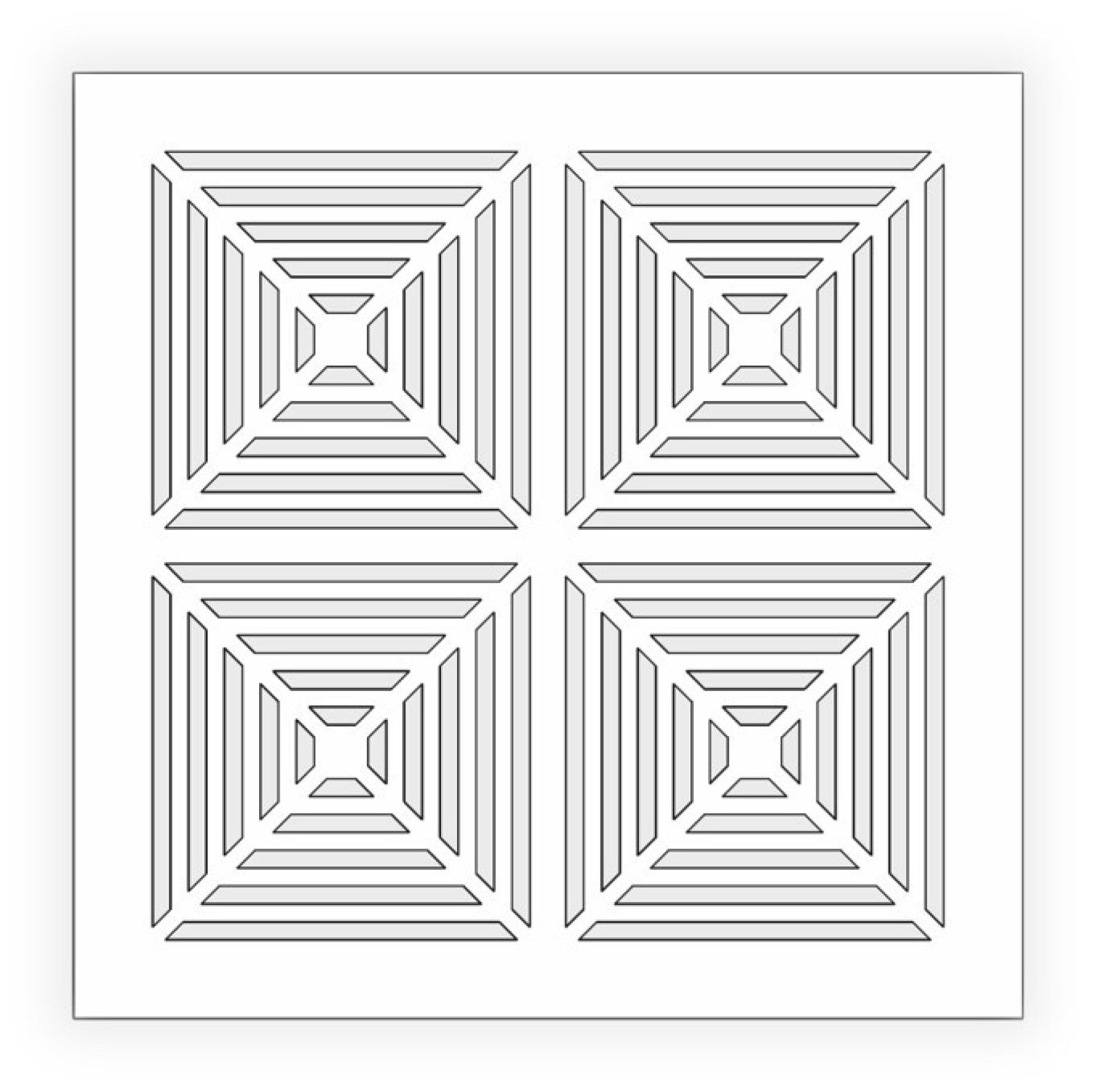 Решетка магнитная, белая, квадратная (квадраты) 480*480