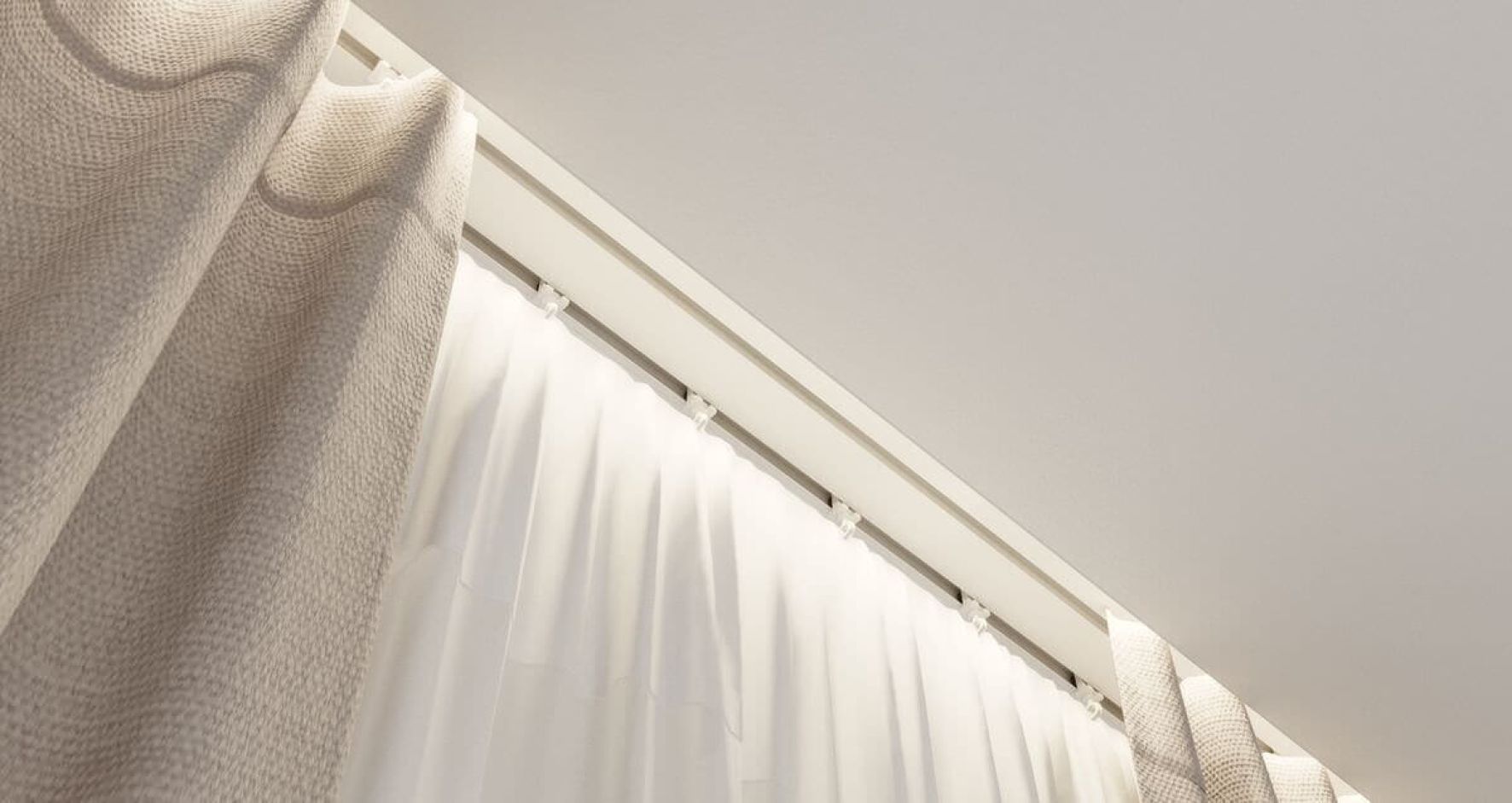 Карниз/система для штор с рассеивателем белая SLOTT PARSEK 2.0 