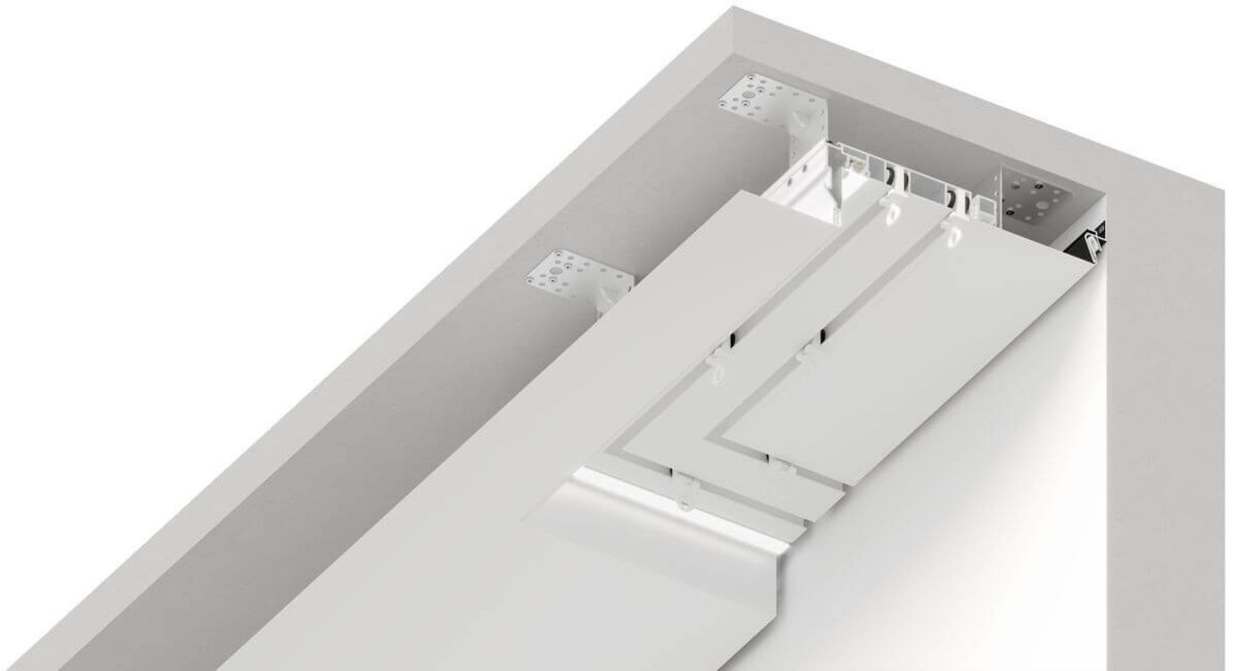 Карниз/система для штор с рассеивателем белая SLOTT PARSEK 2.0 