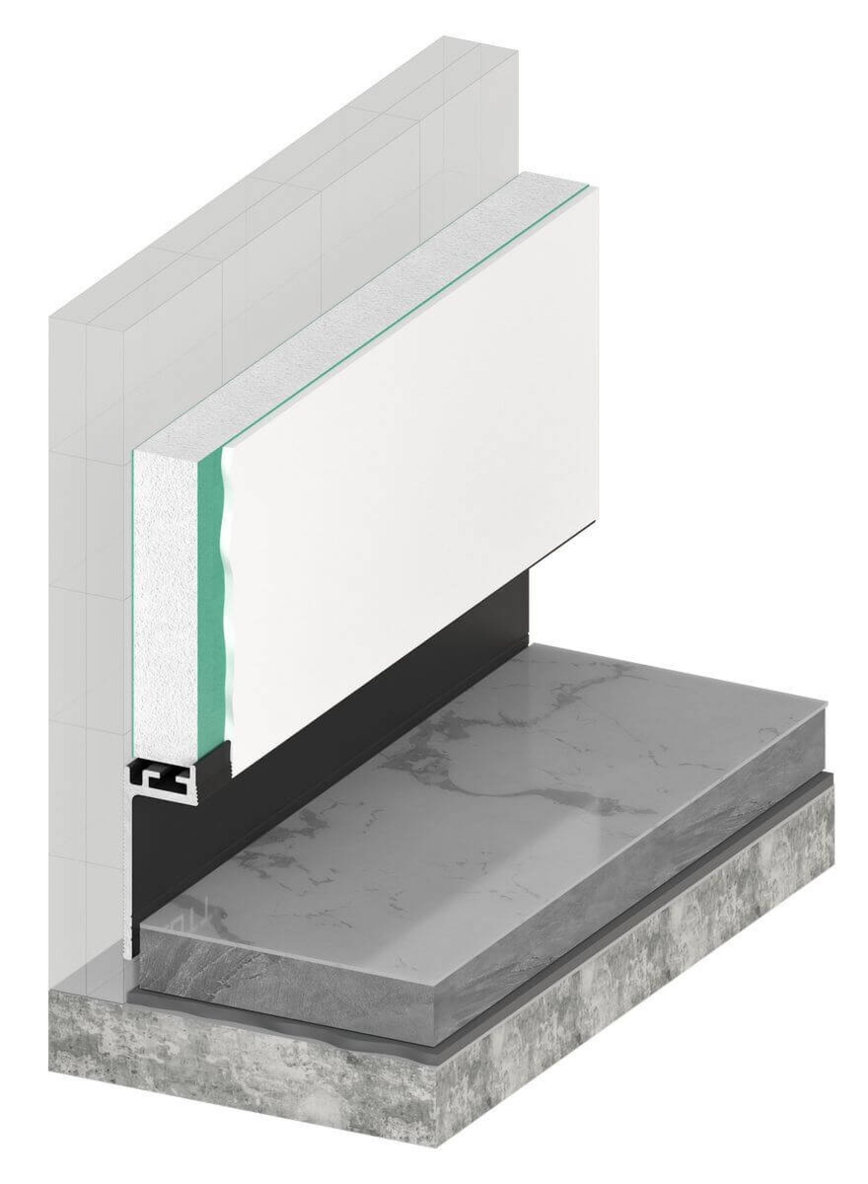 Теневой плинтус с уголком 11,3*7 мм KRAAB GIPPS