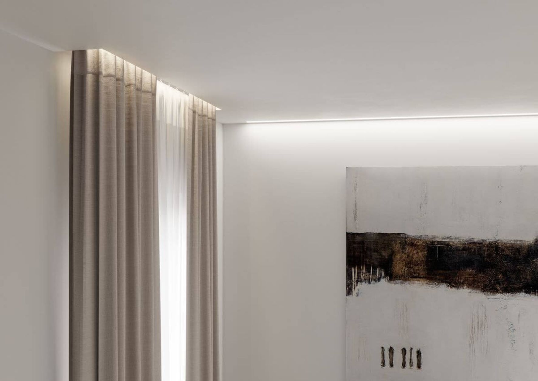 Карниз/система для штор с рассеивателем белая SLOTT PARSEK 2.0 