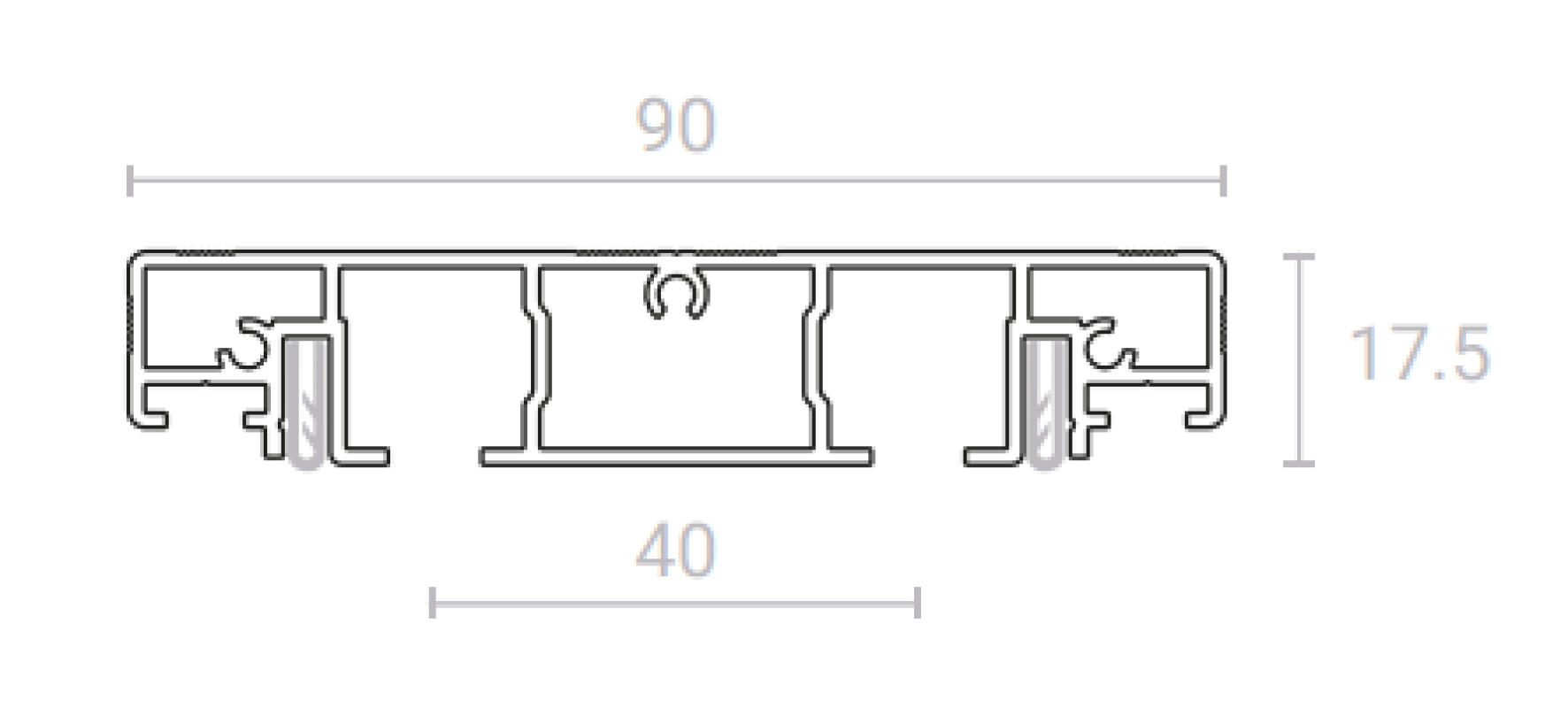 Карнизный профиль черный SLIM ROAD 02