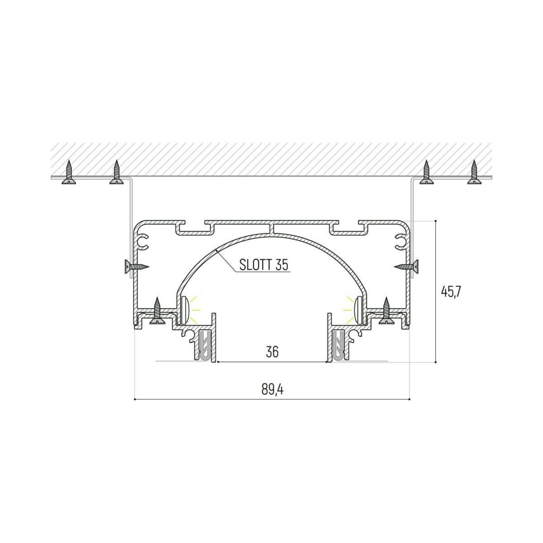 Нишевая световая линия черный SLOTT 35 